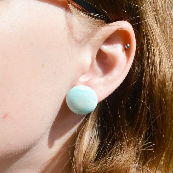 Bundle of Two Blue Circle Stud Earrings - Picture 3 of 8